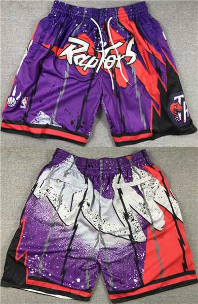 Men%27s Toronto Raptors Purple Red Mitchell&Ness Shorts (Run Small)->nba shorts->NBA Jersey